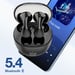 Blue Star Auriculares TWS Almohadillas Intrauditivas Diseño Gota de Agua Negro