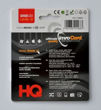 IMRO MICROSDXC 10/256GB UHS-3 ADP MEMORY CARD mémoire flash 256 Go Classe 10