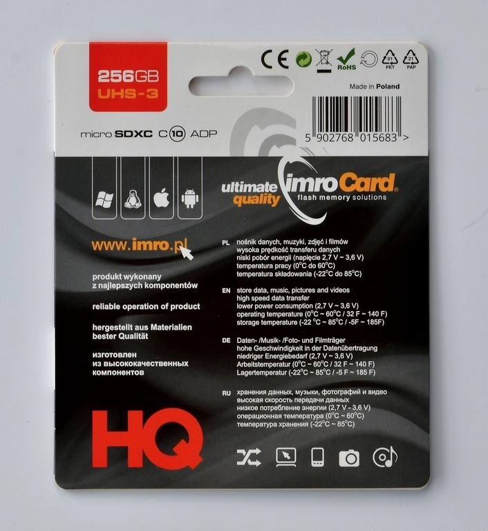 IMRO MICROSDXC 10 UHS 3 ADP MEMORY CARD mémoire flash Classe 10 Neuf - vue 3