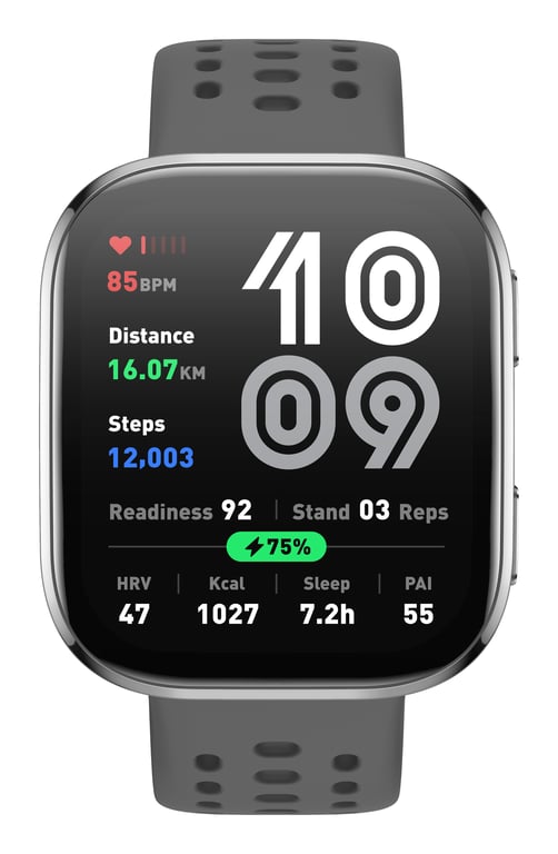 Amazfit Bip 6 Charcoal 5 cm (1.97 ) AMOLED Numérique 390 x 450 pixels Écran tactile Argent GPS (satellite) - Neuf