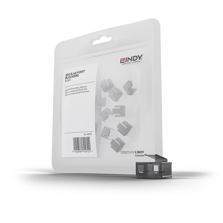 LINDY Serrature RJ45 (20 pezzi), senza chiave, nero
