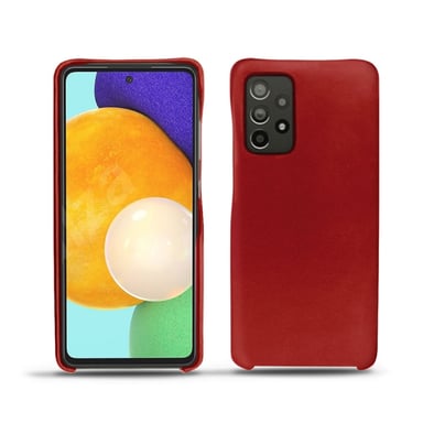Coque cuir Samsung Galaxy A52 -  - Rouge - Cuir lisse