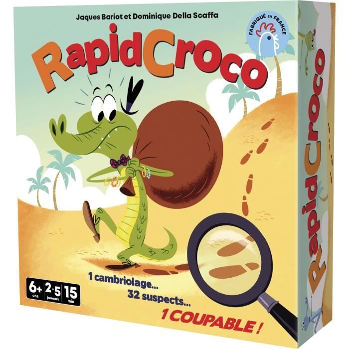 Asmodee Cocktail Games RapidCroco - Jeux de société - Jeux de Cartes - Jeux d'observation et de rapidité - Jeux Famille et Enfants à partir de 6 Ans - 2 à 5 Joueurs - Version française - Neuf