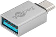 Goobay 56620 cambiador de género para cable USB C USB A Plata