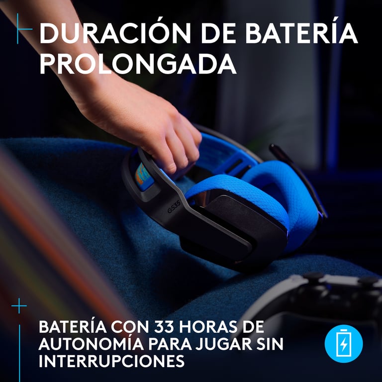 Logitech G G535 Casque Sans fil Arceau Gaming Noir, Bleu - Neuf