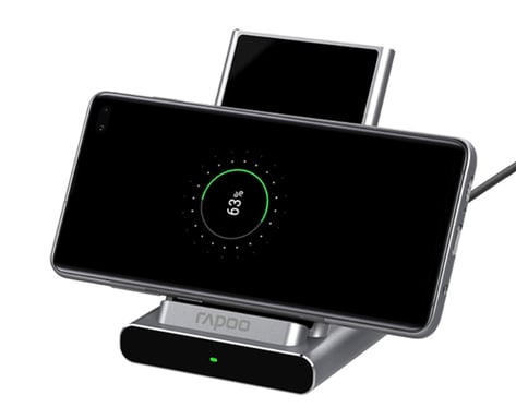 Rapoo XC350 Smartphone, Tablette Argent USB Recharge sans fil Charge rapide Intérieure