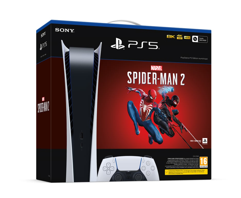 Consola Playstation 5 (Digital) y juego Spider-Man 2