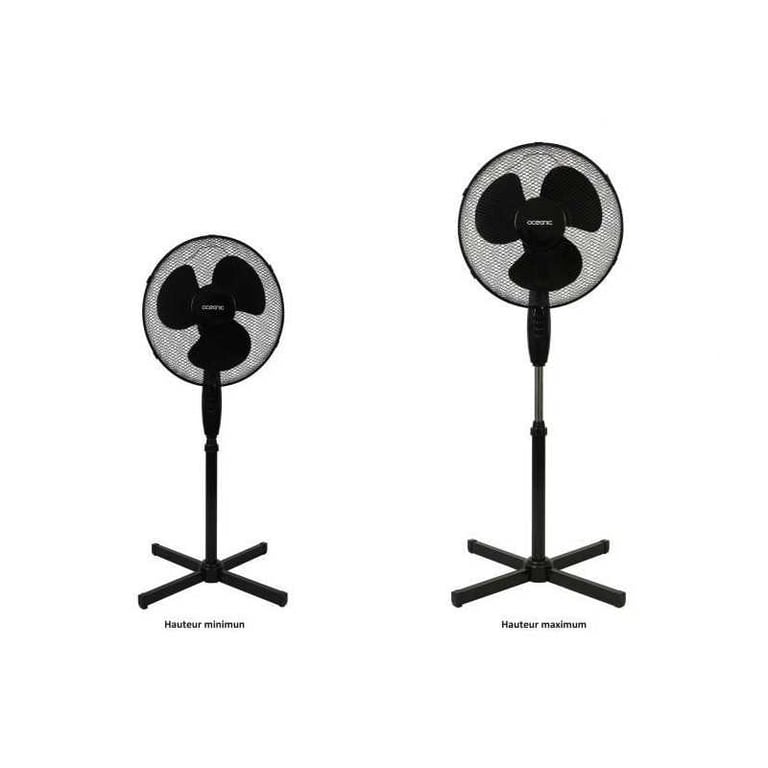Ventilateur de pied OCEANIC Ø 41 cm 3 vitesses Oscillant Inclinable Lot de 2 - vue 5