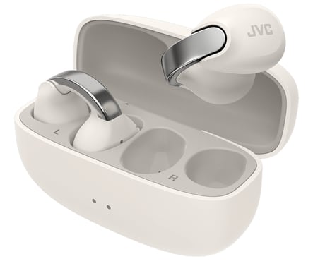 JVC HA-NP1T Casque True Wireless Stereo (TWS) Clip d'oreille Appels/Musique USB Type-C Bluetooth Argent, Blanc