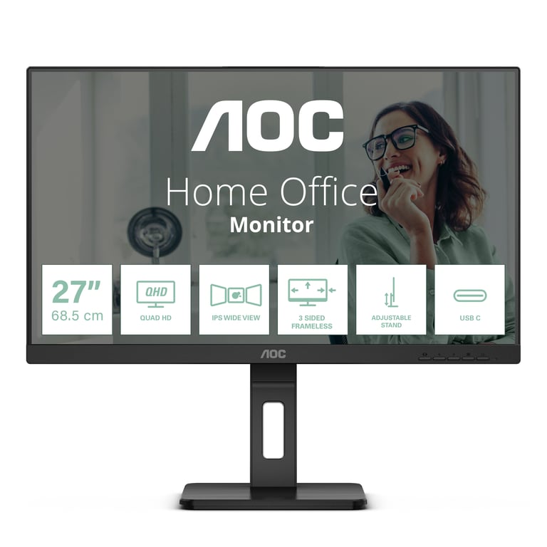 AOC Q27P3CV écran plat de PC 68,6 cm (27 ) 2560 x 1440 pixels Quad HD LED Noir - Neuf