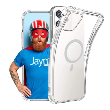 JAYM - Coque Renforcée pour Apple iPhone 15 Plus (Compatible Magsafe) - Souple et résistante - Certifiée 2 Mètres de chute - Transparente