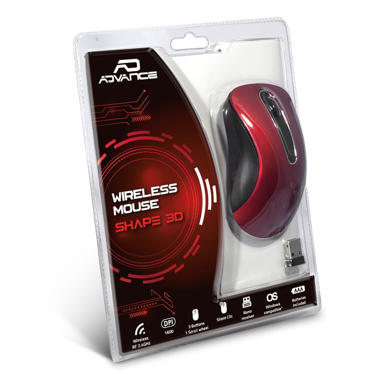 ADVANCE Shape 3D Bureau Ambidextre RF sans fil Optique 1600 DPI Neuf - vue 3