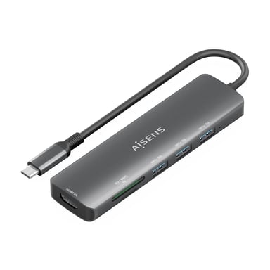 AISENS ASUC-6P024-GR station d'accueil Avec fil USB 3.2 Gen 1 (3.1 Gen 1) Type-C Gris