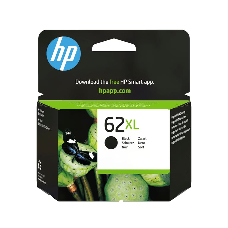 HP 62XL - 12 ml - à rendement élevé - noir - original - blister - cartouche d'encre - pour ENVY 55XX, 56XX, 76XX, Officejet 200, 250, 57XX, 8040 - Neuf