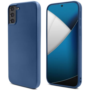 Moozy Lifestyle. Coque en silicone pour Samsung S21 FE, bleu nuit – Coque légère en silicone liquide avec finition mate et doublure en microfibre douce, coque en silicone de qualité supérieure