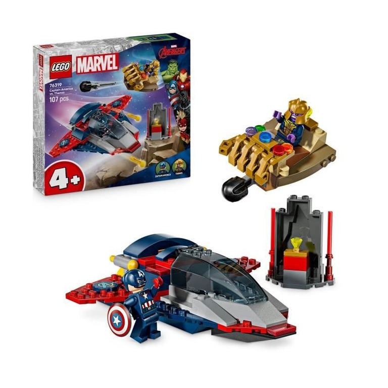 LEGO | Marvel 76319 Captain America contre Thanos - Jouet Avion pour Enfants des 4 ans - Neuf