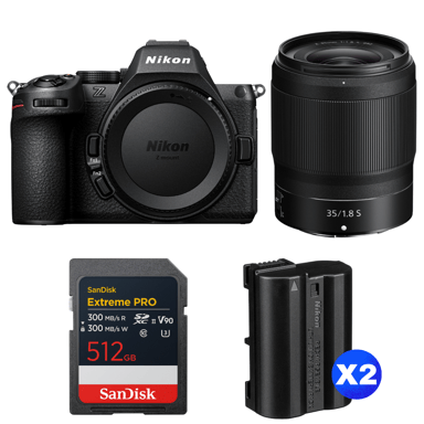 Cámara híbrida Nikon Z5 II + 35mm f/1.8 S + 1 SanDisk 512GB Extreme PRO UHS-II + 2 Nikon EN-EL15c + Ebook ''20 consejos para fotos que impactan''