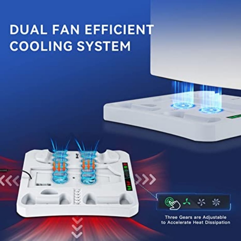 Support Multifonctionnel INF PS VR2 et PS5 – Charge Simultanée avec Ventilateurs - vue 3