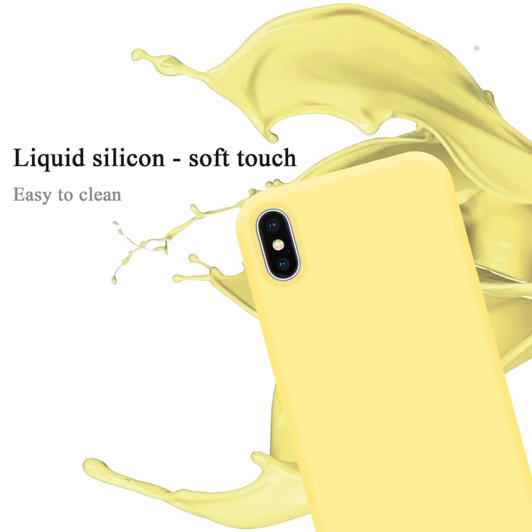 Coque pour Apple iPhone X / XS en LIQUID YELLOW Housse de protection Étui en silicone TPU flexible