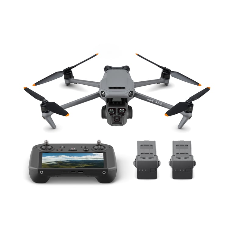 DJI Mavic 3 Pro Fly More Combo ( RC Pro) 4 rotors Mini-drône 12 MP 5120 x 2700 pixels 5000 mAh Gris - Neuf