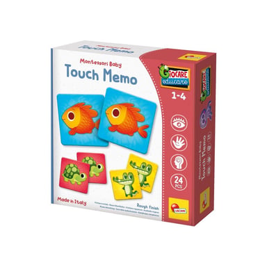 Jeu de cartes mémoire tactile Montessori Baby Touch Memo Lisciani 24 pièces Multicolore jaune