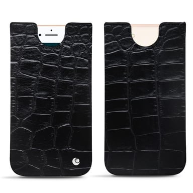 Pochette cuir Apple iPhone 7 -  - Noir - Cuir Abaca