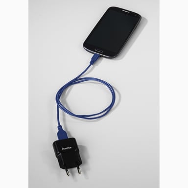 Cavo USB-C Flexi-Slim, oro, antitorsione, blu, 0,75 m