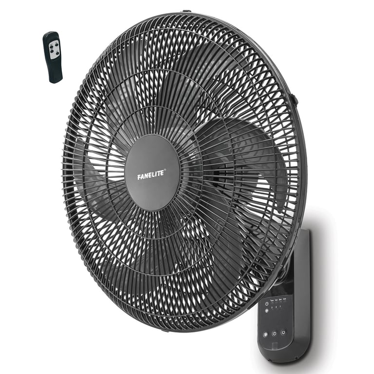 Fanelite Ventilateur mural W1860 RPG Hélice 45 cm 3 vitesses télécommande Minuterie Grilles et hélice plastiques Oscillant ou fixe Neuf