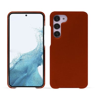 Coque cuir Samsung Galaxy S23 -  - Orange - Cuir vegan