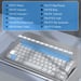 TECKNET X315 Clavier sans fil ergonomique - 78 touches - fin silencieux - Argent