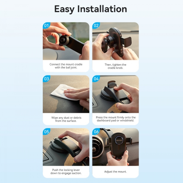 Support de voiture mobile Vention avec ventouse Couleur Neuf - vue 2