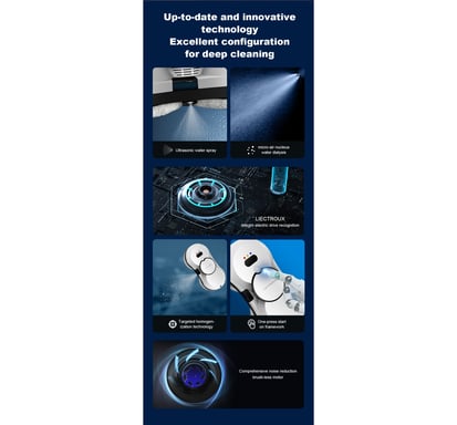 LIECTROUX HCR-10 robot limpiacristales, 80 W de aspiración con 5600 Pa, batería de 500 mAh, múltiples modos de limpieza, mando a distancia.