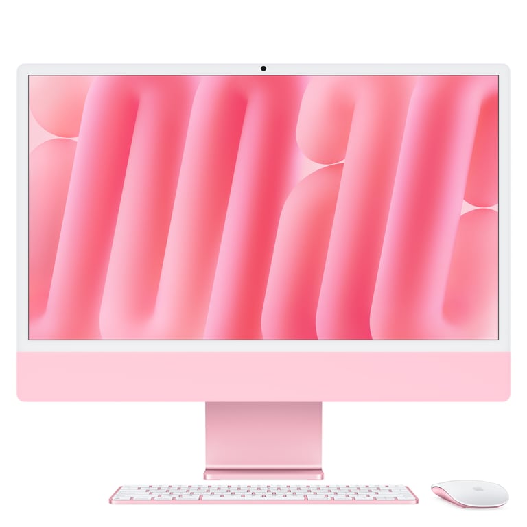 Apple iMac Apple M M4 59,7 cm (23.5 ) 4480 x 2520 pixels PC All-in-One 16 Go 256 Go SSD macOS Sequoia Wi-Fi 6E (802.11ax) Rose - Neuf