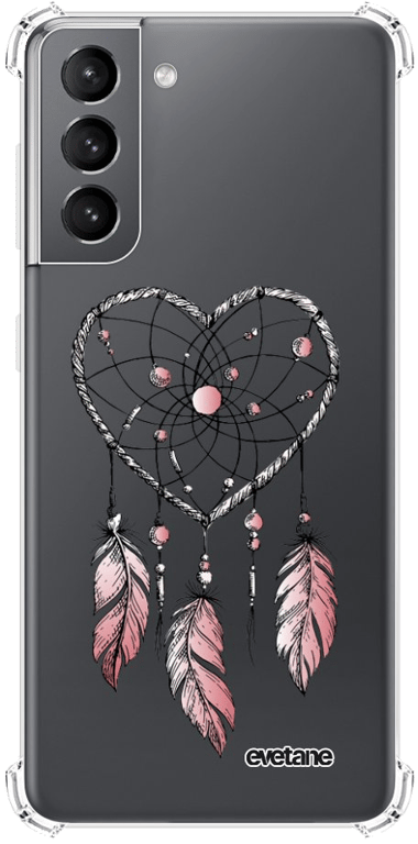 Evetane Coque Samsung Galaxy S21 5G anti-choc souple angles renforcés transparente Motif Attrape coe