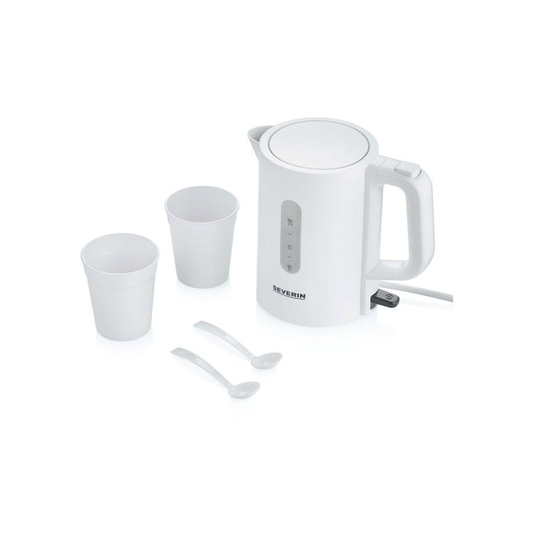 Bouilloire électrique sans fil Severin WK3462 0,5 L 1100 W Blanc protection anti-surchauffe 115/230 V - Neuf