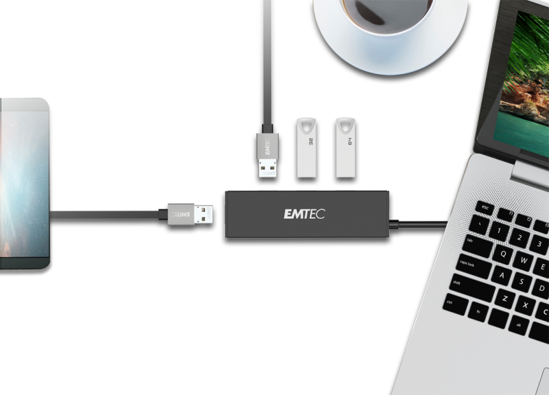 Emtec T620A Type A Classic Hub USB 3.2 Gen 1 3.1 Gen 1 Type A Neuf - vue 3