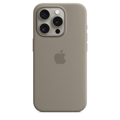Coque en silicone avec MagSafe pour iPhone 15 Pro Argile