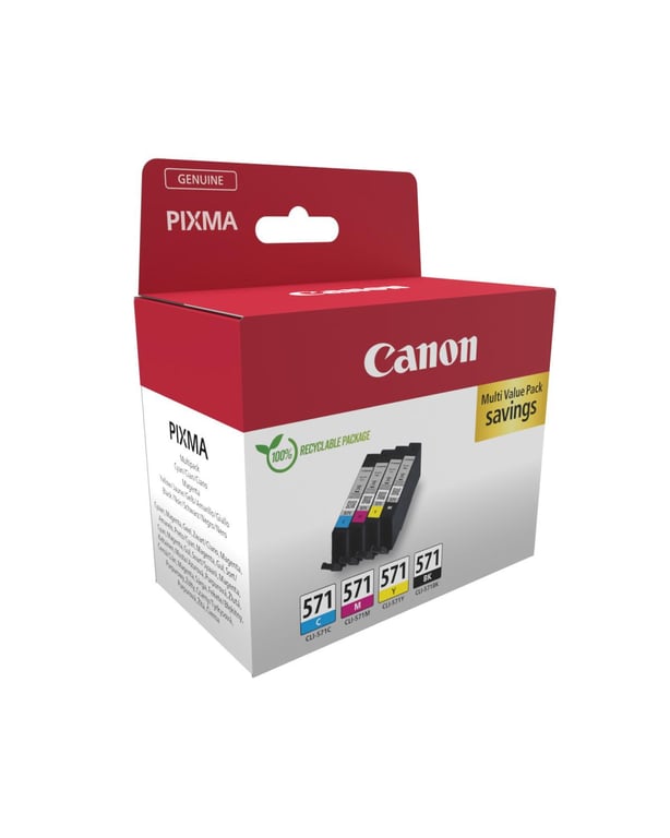 Pack De 4 Cartouches + Couleur Canon Cli 571 C Y Bk Canon - vue 6