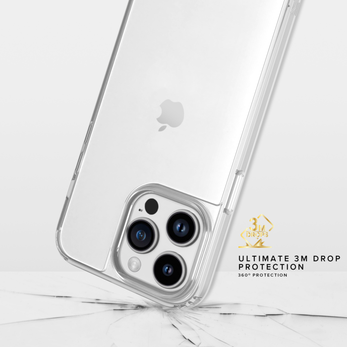 Funda antigolpes híbrida antibacteriana invisible para Apple iPhone 14 Pro, Transparente