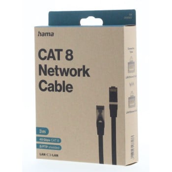Cable de red, CAT-8, 40 Gbit/s, S/FTP, apantallado, sin halógenos, 3,00 m