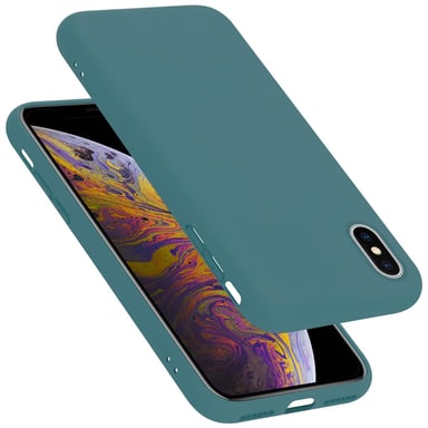 Coque pour Apple iPhone X / XS en LIQUID GREEN Housse de protection Étui en silicone TPU flexible
