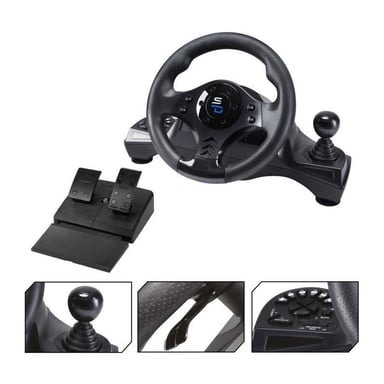 Subsonic SA5156-NG accessoire de jeux vidéo Noir USB Volant + pédales PC, PlayStation 4, Xbox One, Xbox Series X