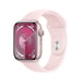 Watch Series 9 GPS, boitier en aluminium de 45 mm avec boucle en caoutchouc, Rose, M/L
