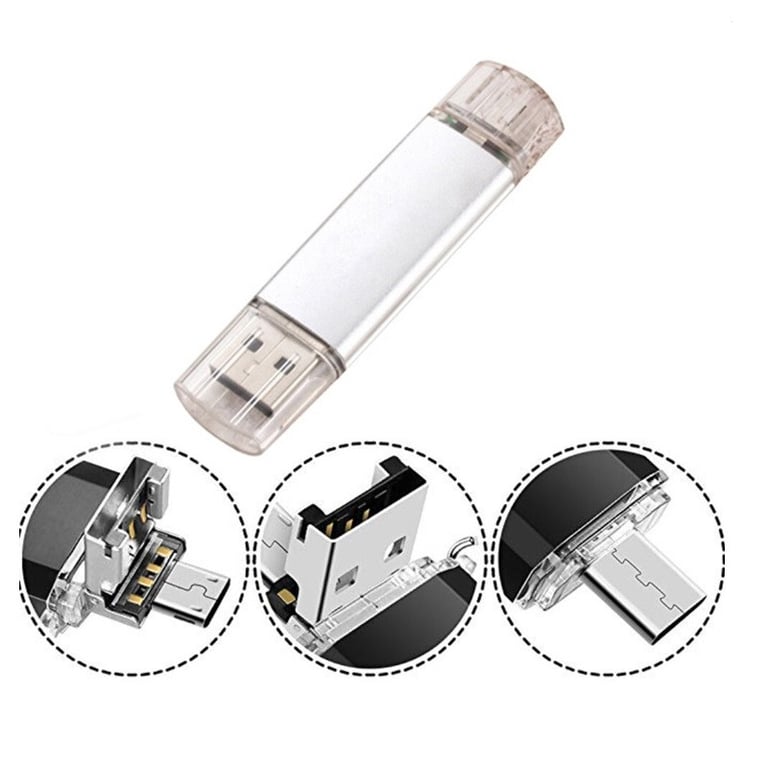 Clef USB 8Go 3 en 1 pour Smartphone & PC Type C Micro USB Memoire