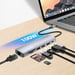 Manhattan Dock/hub USB-C con lector de tarjetas, puertos (5): Ethernet, HDMI, 2x USB-A y USB-C, con Power Delivery (PD) 100 W- requiere cargador USB-C externo (no incluido). Alimentado por USB (no requiere alimentación externa) cuando no se utiliza PD