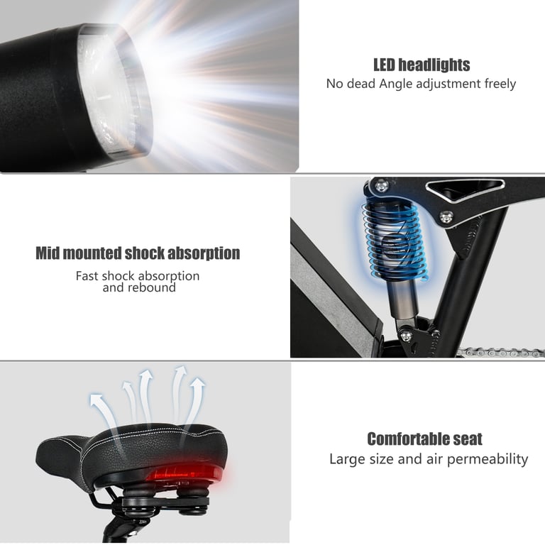 CMACEWHEEL TP26 Mini bici elettrica da pendolare a doppia sospensione motore da 750 W batteria da 48 V 17 Ah