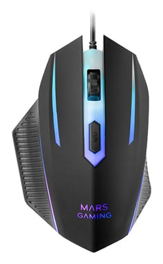 Mars Gaming MCP124PRO, Combo Gaming 4en1, Teclado RGB H-Mech con Reposamuñecas, Ratón RGB 3200DPI y Switches HUANO, Auriculares FRGB, Alfombrilla Nano