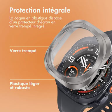 imoshion Coque rigide à couverture complète pour Samsung Galaxy Watch Ultra 2 (2026) - Titanium Gray