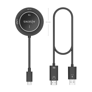 AISENS ASWL-H2KC30M004-BK extension audio/video Émetteur et récepteur AV Noir