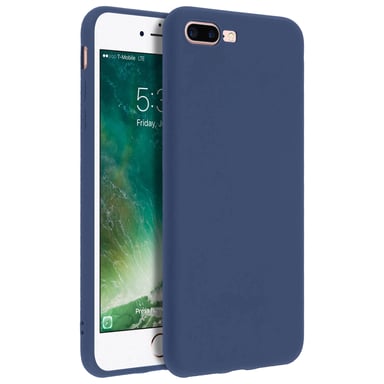 Forcell Coque iPhone 7 Plus/iPhone 8 Plus Coque Soft Touch Silicone - Bleu nuit